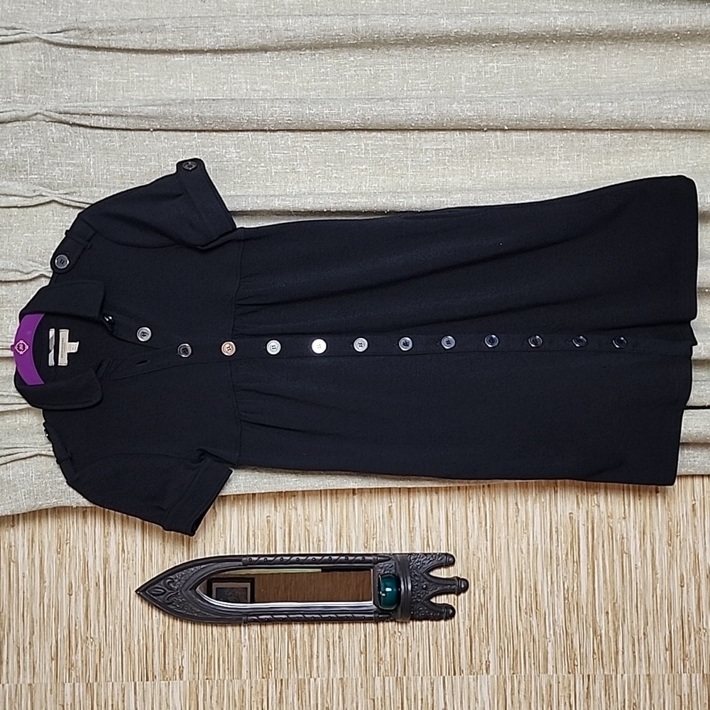 Burberry Black Wool Midi Dress